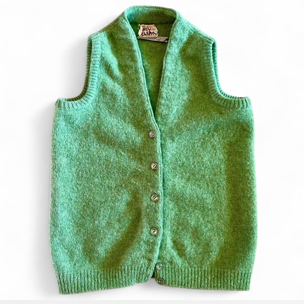🍀Vintage Pendleton 1970s Shetland Wool Vest | Portland Oregon | Unisex | Green